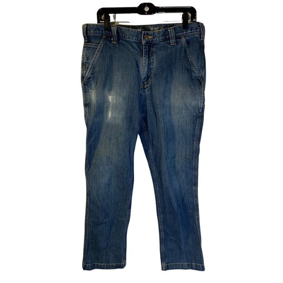 Carhartt Men's Rugged Flex Relaxed Fit Jeans Size 36 x 30 Blue Faded Worn In - Picture 1 of 10